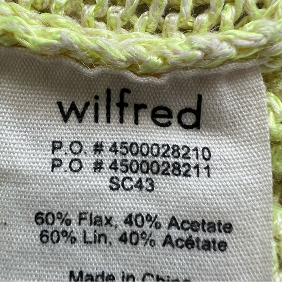 WILFRED ARITZIA sweater relaxed crewneck pullover green lightweight spring knit - Picture 2 of 11